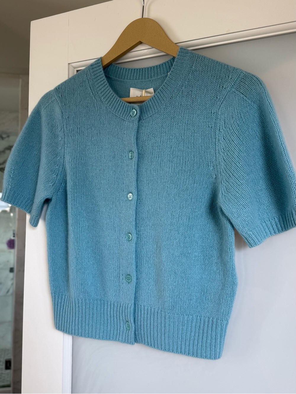 Doen ALESIA CASHMERE CARDIGAN Small Aquamarine NWT - Picture 7 of 11